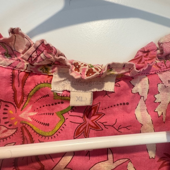 Pink Floral Blouse With Butterfly Sleeves - Picture 3 of 4